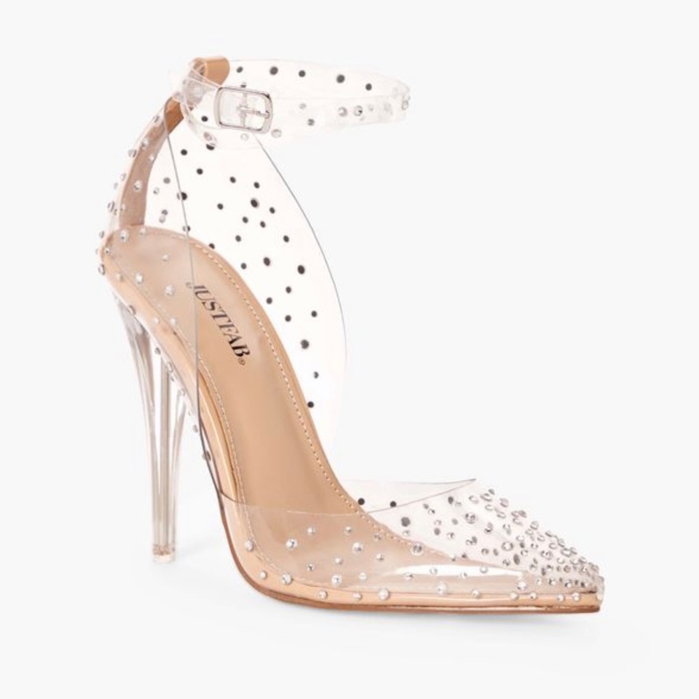 Clear Heels with Crystals